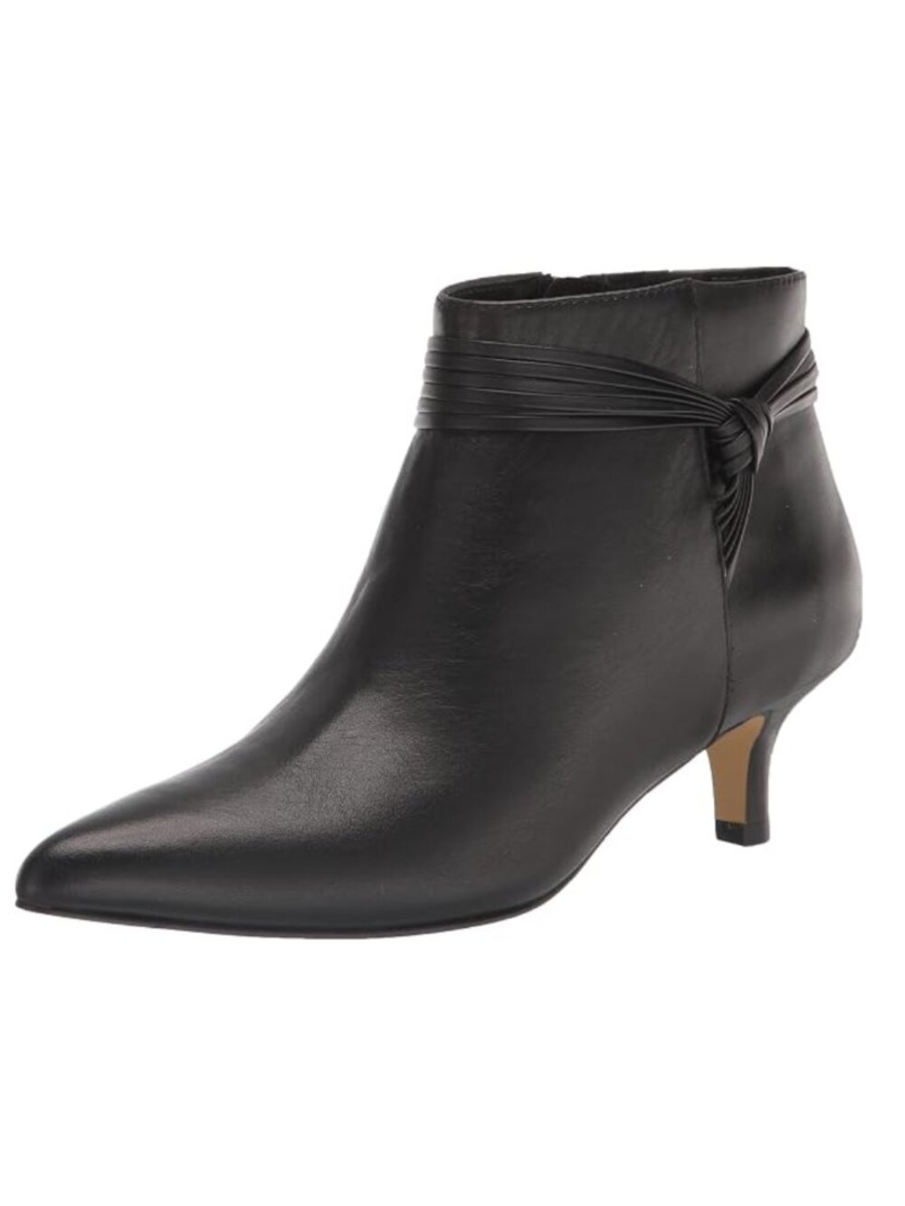 Bella Vita JANI Pointed Toe Low Heel Ankle Boots Black Leather - 11WW
